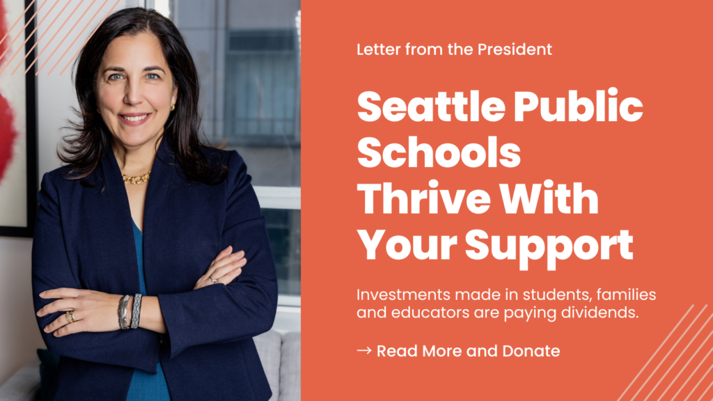 Lisa Chick Seattle Public Schools Thrive With Your Support call to give graphic